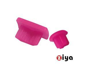 3.5mm Audio Silicone Jack & micro USB Connector Dust Cover Cap  Pink