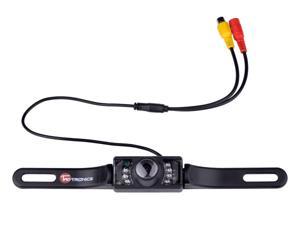 TaoTronics TT CC01 Universal Car License Plate Mount Rear View Backup Camera with 7 LED Night Vision (Waterproof IP67/ Color CMOS/ 135 Degree Viewing Angle/ Distance Scale Line)