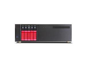 iStarUSA A/v Media D-350HN-DT-RED No Power Supply 3U Compact Rackmount 5x 3.5" Trayless Hotswap MicroATX Desktop Chassis (Red/Black)