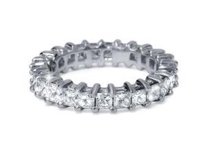 HUGE 3 CT Princess Cut Diamond Eternity Ring Anniversary Band 950 Platinum Guard