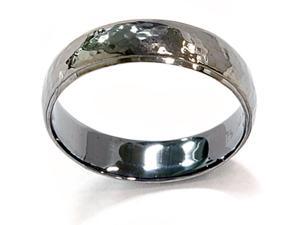 Mens 14K Black Gold Hammered Wedding Ring 6mm New Band