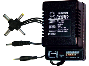 NEW NIPPON DV1000 AC/DC 1000mA POWER ADAPTER 6 WAY UNIVERSAL PLUG