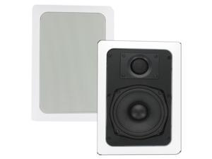 Theater Solutions TS50W In Wall 5.25" Surround Sound Home Theater Rectangular Kevlar Speaker Pair