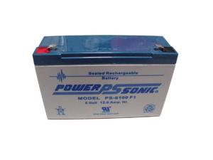 Power Sonic 6V/12AH Sealed Lead Acid Battery w/ F1 Terminal