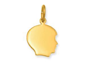 Gold plated Small Engravable Boy's Head Charm