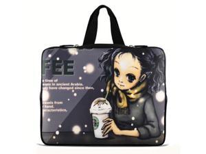 Cofee Girl 9.7" 10" 10.2" inch Laptop Netbook Tablet Case Sleeve Carrying bag with Hide Handle For iPad/Asus EeePC/Acer Aspire one/Dell inspiron mini/Samsung N145/Lenovo S205/HP Touchpad Mini 210
