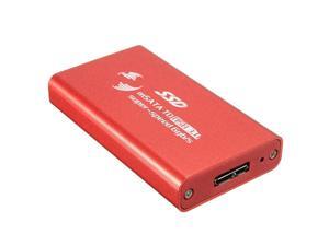 SODIAL USB 3.0 HDD enclosure mSATA External Enclosure Adapter SSD Case Shell New, Red