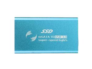 SODIAL USB 3.0 HDD enclosure mSATA External Enclosure Adapter SSD Case Shell New, Blue