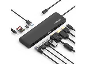 Wavlink USB C Triple Display 4K 12 in 1 USB C Docking Station With DP &#38; HDMI &#38;VGA,100W PD3.0 Charging&#40;85W for PC&#41; USB 3.0 &#38; 2.0 Ports, SD TF Card Reader, Gigabit Ethernet, Audio For Mac&#47;Windows