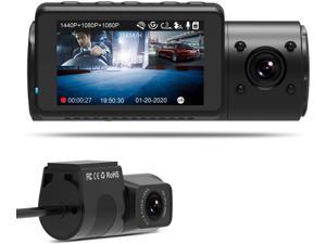 Vantrue N4 Dual Dash Cam 3 Channel 1440P Front &#38; 1080P Inside &#38; 1080P Rear Triple Dash Camera with Infrared Night Vision, Super Capacitor, 24 Hours Parking Mode, Motion Detection, Support 256GB Max