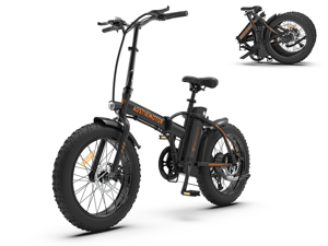AOSTIRMOTOR A20 500W Folding Electric Bike for Adults , 20&#34; &#42; 4&#34; Fat Tire, with 36V 13AH Removable Lithium Battery, Travel Up to 20 Miles, Max Speed Up to 25 MPH&#40;Black&#41;