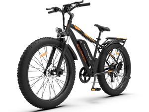 AOSTIRMOTOR S07-B 750W Electric Bike, 26&#34; Fat Tire, 48V 13AH Removable Lithium Battery, Max Speed 28MPH, Shimano 7-Speed, Front Fork Suspension