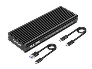 MAIWO M.2 SATA and NVMe Combo  SSD Enclosure with Aluminum Heat Sink Shell, USB3.2 Gen2 Type C 10Gbps. Fits B&#43;M key and M-key M.2 2242,2260,2280,Type C to A and Type C to C Cable Included
