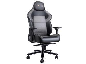 Fantasylab Big and Tall 440lb Memory Foam Gaming Chair With 4D Arm, Racing Style PU Leather High Back Adjustable Swivel Task Chair &#40;Gray&#38;Black&#41;