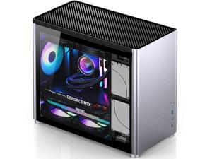 JONSBO D30 Mini Micro ATX Tower Computer Case, Aluminum&#47;Steel&#47;Tempered Glass-Sides Transparent, Simple High Compatibility MATX&#47;DTX&#47;ITX Chassis, Support 240 Water &#38;168mm Air Cooling, 355mm GPU Support