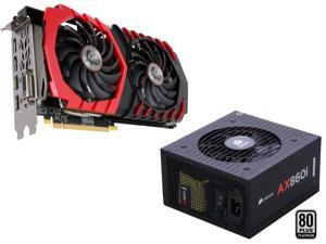 MSI Radeon RX 580 DirectX 12 RX 580 GAMING X 8G 8GB 256-Bit GDDR5 PCI Express 3.0 x16 HDCP, CORSAIR AXi Series AX860i Digital ...