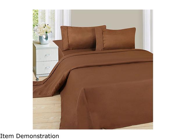 Lavish Home Series 1200 4 Piece Queen Sheet Set   Chocolate