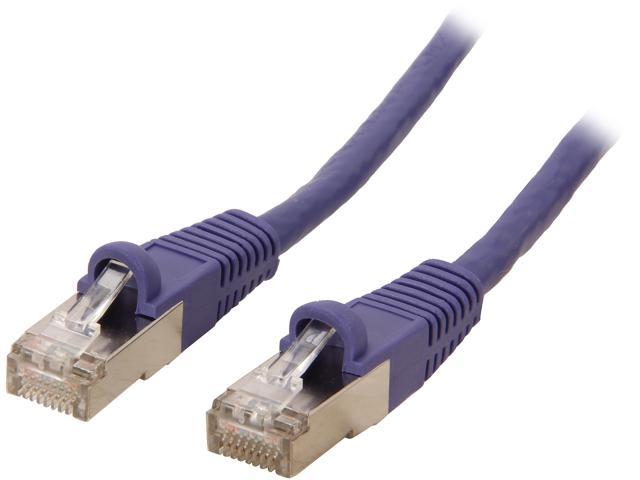 Coboc CY CAT7 10 Purple 10 ft. 26AWG Snagless Cat 7 Purple Color 600MHz SSTP(PIMF) Shielded Ethernet Stranded Copper Patch cord /Molded Network LAN Cable