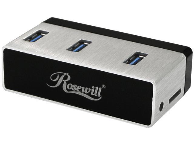 Open Box Rosewill RHB 410   Aluminum Mini USB 3.0 3 Port Hub Plus 2.5" SATA 6G Enclosure Adapter