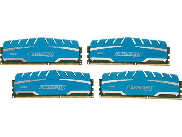 Crucial Ballistix Sport XT 32GB (4 x 8GB) 240 Pin DDR3 SDRAM DDR3 1600 (PC3 12800) Desktop Memory Model BLS4K8G3D169DS3