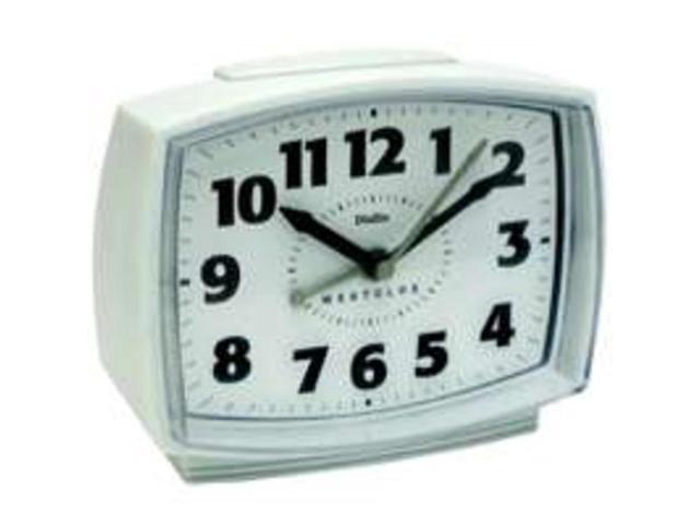 Westclox 22192 Quartz Analog Alarm Clock, White - Newegg.com