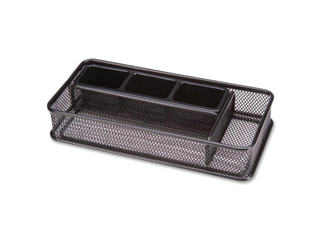Neweggbusiness Steel Desk Organizer 5 Comp 10 1 4 X5 X2 Black Mesh Steel Desk Organizer 5 Comp 10 1 4