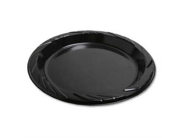 Plastic Plates, Round, 9" Plate, 125/PK, Black GJO10429