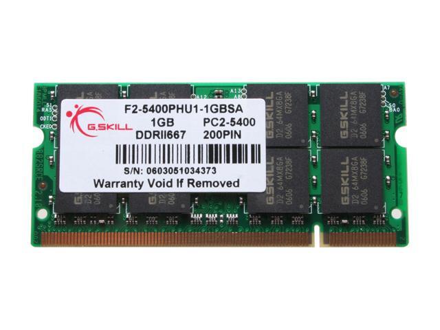 G.SKILL 1GB 200-Pin DDR2 SO-DIMM DDR2 667 (PC2 5400) Laptop Memory Model F2-5400PHU1-1GBSA