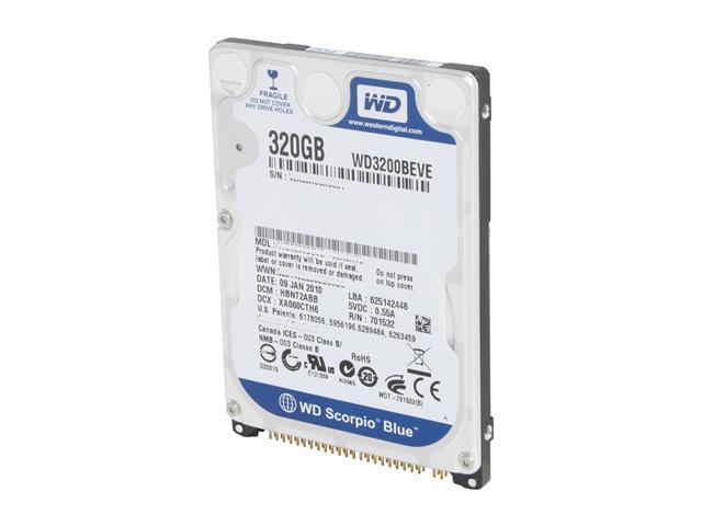 WD Scorpio Blue WD3200BEVERTL 320GB 5400 RPM 8MB Cache IDE Ultra ATA100 / ATA-6 2.5