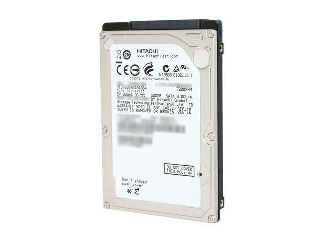 Hitachi GST Travelstar 7K500 HTS725050A9A364 (0A72335) 500GB 7200 RPM 16MB Cache SATA 3.0Gb/s 2.5