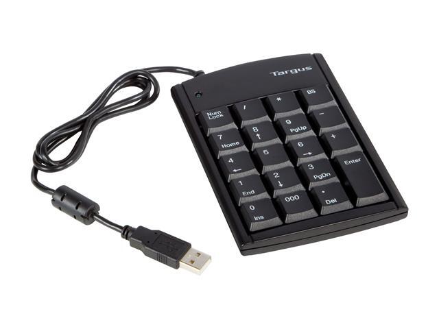 Targus PAUK10U Black USB Wired Numeric Keypad with USB Hub