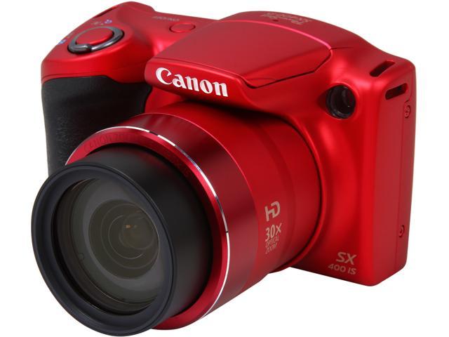 Canon PowerShot SX400 IS Red 16.0MP 30X Optical Zoom 24mm Wide Angle ...