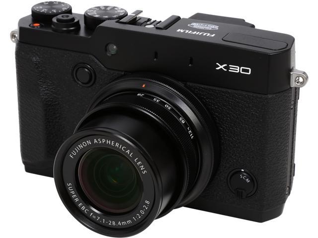 FUJIFILM X30 Black 12.0 MP 4X Optical Zoom 28mm Wide Angle Digital ...