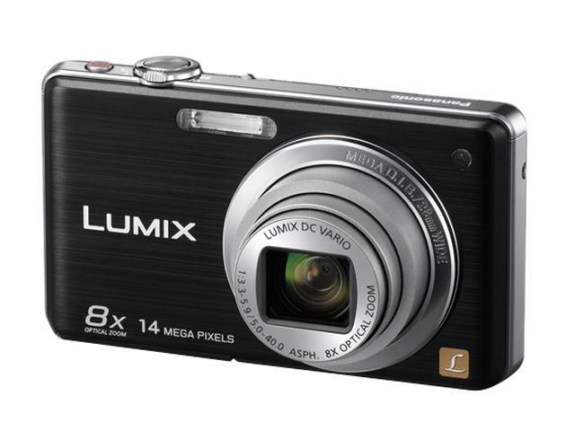 Panasonic LUMIX DMC-FH20 Black 14 MP 8X Optical Zoom 28mm Wide Angle ...