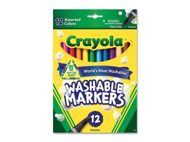 Crayola Washable Markers, Fine Point, Classic Colors, 12/Set - Newegg.com