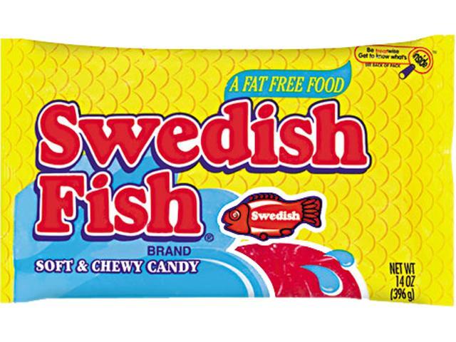 Swedish Fish 4331800 Candy, Original Flavor, Red, 14oz Dispenser Box ...