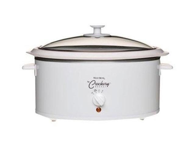 West Bend 84346 White 6 Qt. Oval Crockery Cooker