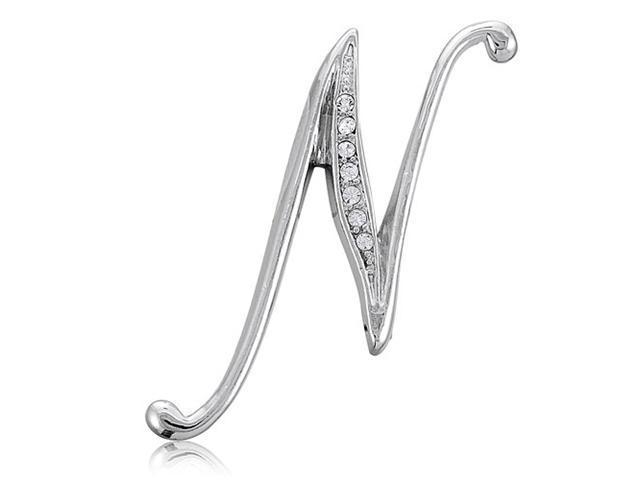 Silver Toned Initial Letter Brooch Pin - N - Newegg.com