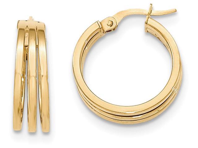 14k Polished Post Hoop Earring in 14 kt Yellow Gold - Newegg.com