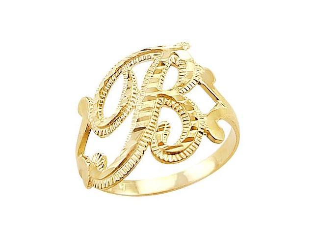 14k Yellow Gold Initial Letter Ring "B" - Newegg.com