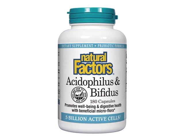 Acidophilus & Bifidus 5-Billion - Natural Factors - 180 - Capsule ...