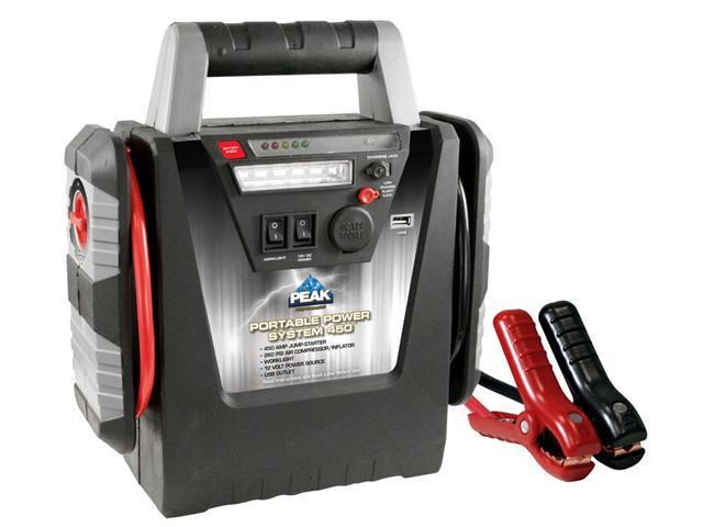 Peak 450 Amp Jump-Starter/Inflator/DC/USB Power & Worklight - Newegg.com