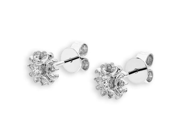 18K White Gold Solitaire Diamond Stud Earrings (0.20 cttw, G-H Color ...