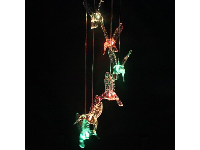 Solar Color Changing Led Hummingbird Wind Chimes Multi Solar Color Changing Led Hummingbird Wind Chimes Multi