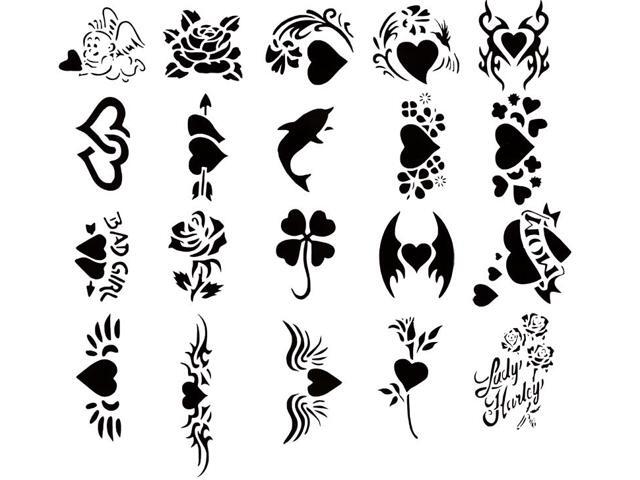 self adhesive airbrush tattoo stencil set book 20 love self adhesive airbrush tattoo stencil set book 20 love