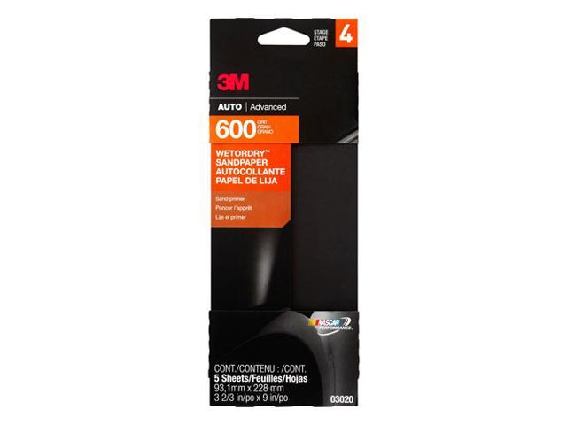 3M 600 GRIT Wet or Dry Automotive Sandpaper 3 2/3