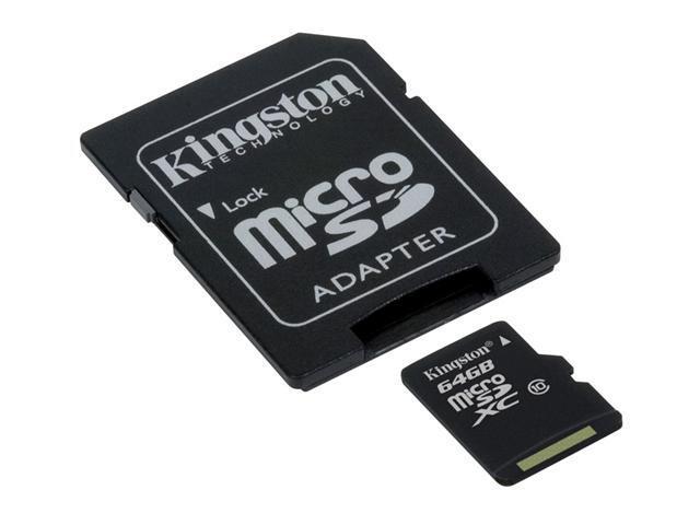 Kingston 64GB microSD microSDXC 64G microSDHC Class 10 Card with Memory ...