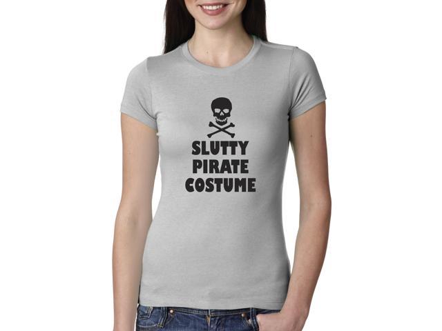 Women S Slutty Pirate Costume T Shirt Cheap And Funny Halloween Costume Grey S