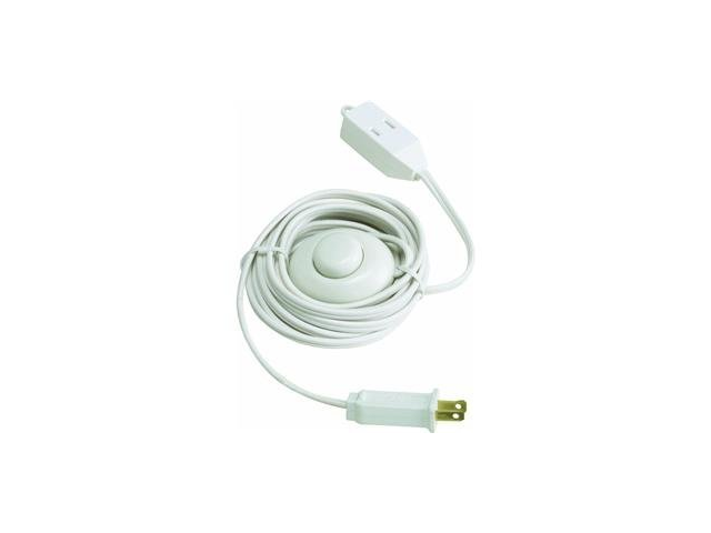 Woods 11203W 15-Foot Switch Light Extension Cord, 3-Outlet, 18/2 SPT-2 ...