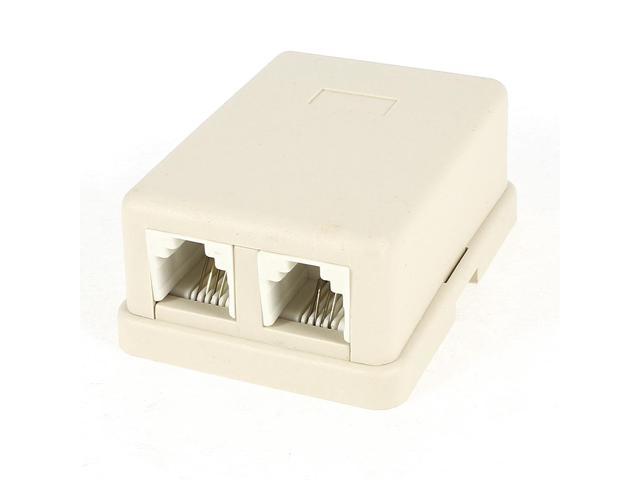 RJ11 6P2C Female 2 Ports Telephone Splitter Connector Adapter Gray ...